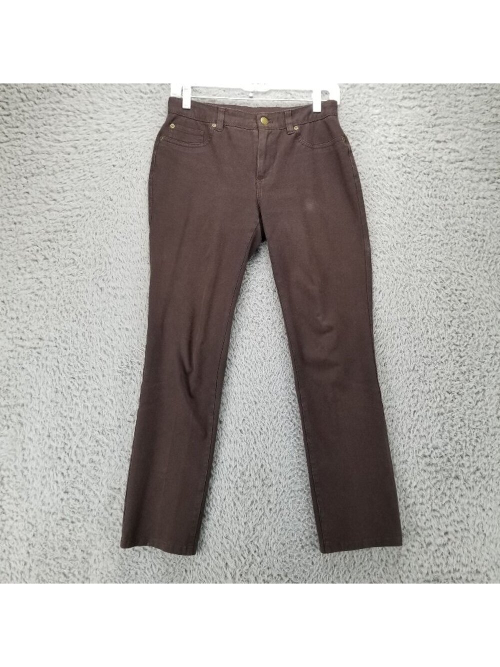 Chicos Jeans Womens Chico's 00 US 2 Brown Stretch Mid Rise Slim Leg *Read*